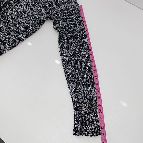 Cartise Black Knit Silver Sequin Sweater With Open Mesh Cutout In Back - Picture 11 of 13
